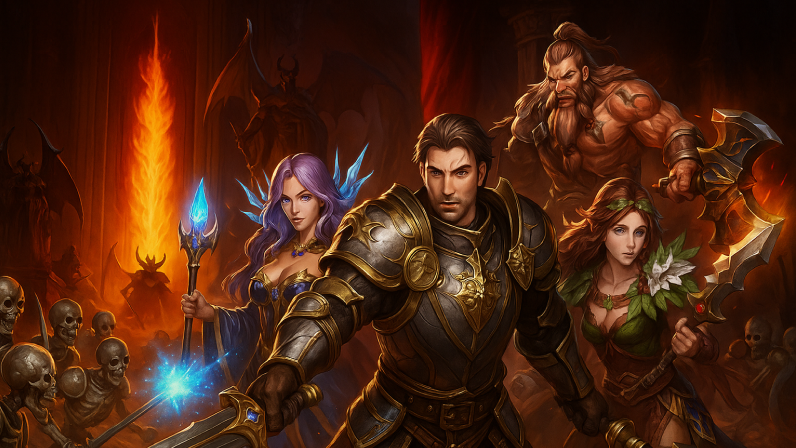 Idle Dangers - Epic dark fantasy RPG with armored warriors and mages